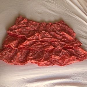 Old Navy Pink Patterned Short Ruffle Skirt